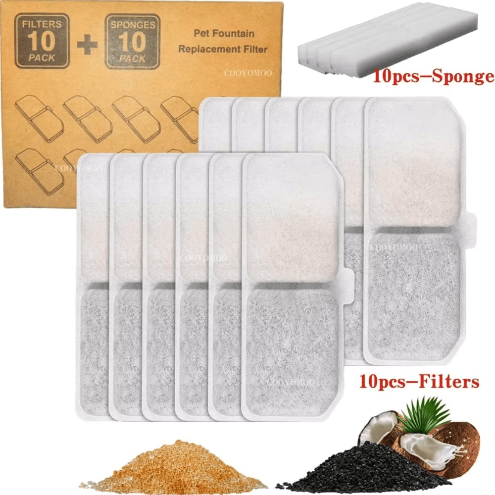PureSip Replacement Filter Cotton For Pet Water Fountains 0