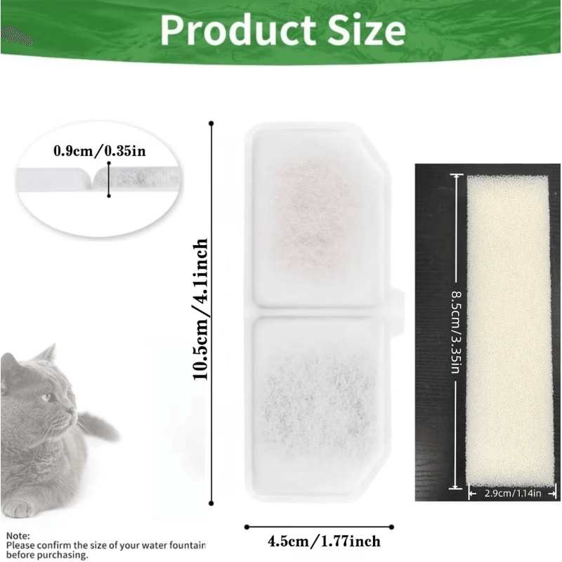 PureSip Replacement Filter Cotton For Pet Water Fountains 1