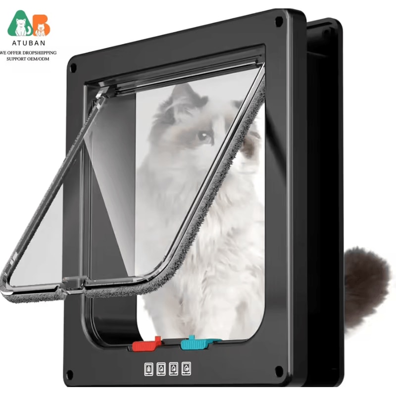 FreePaws Large Cat Door With 4Way Locking System 5
