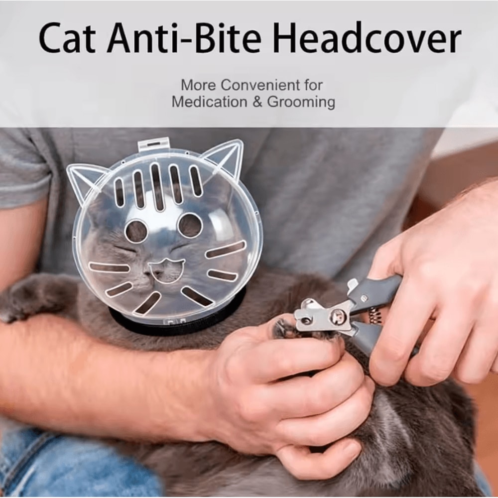 CalmGuard Cat Grooming Helmet AntiBite Cat Muzzle 2