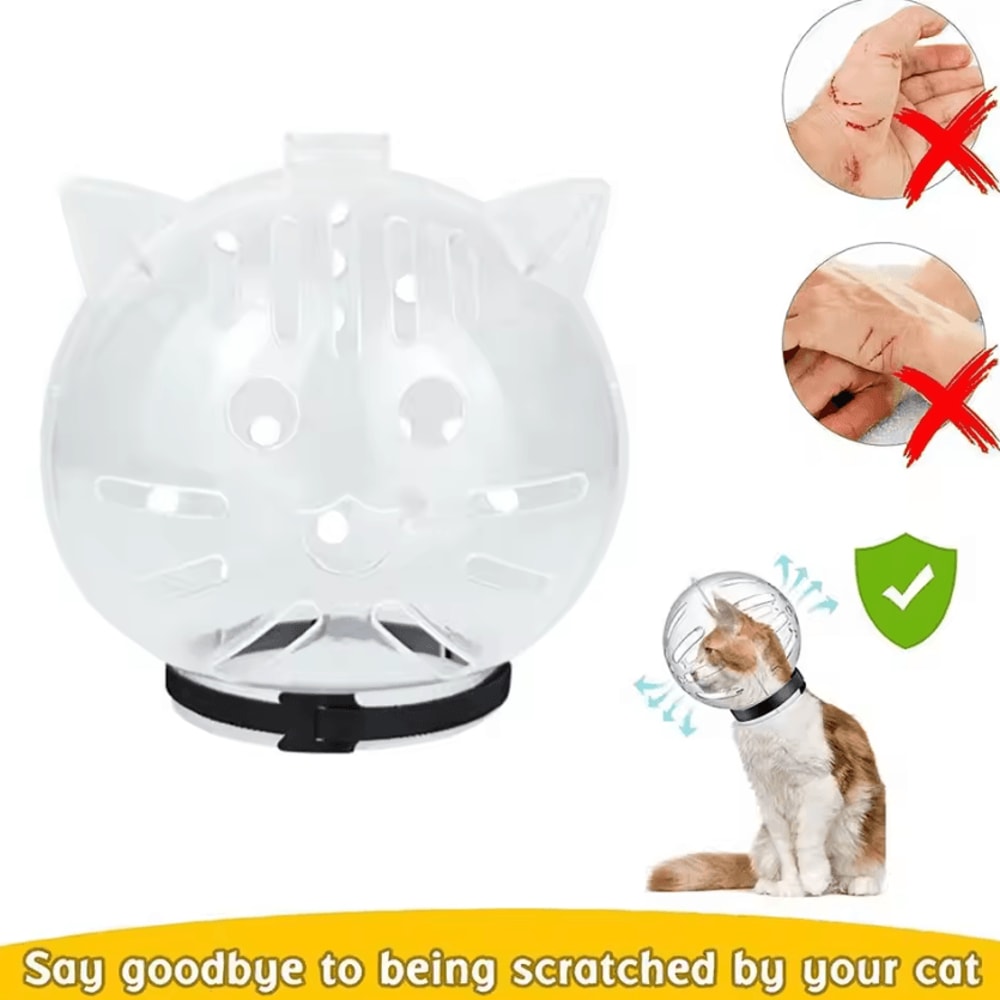 CalmGuard Cat Grooming Helmet AntiBite Cat Muzzle 3