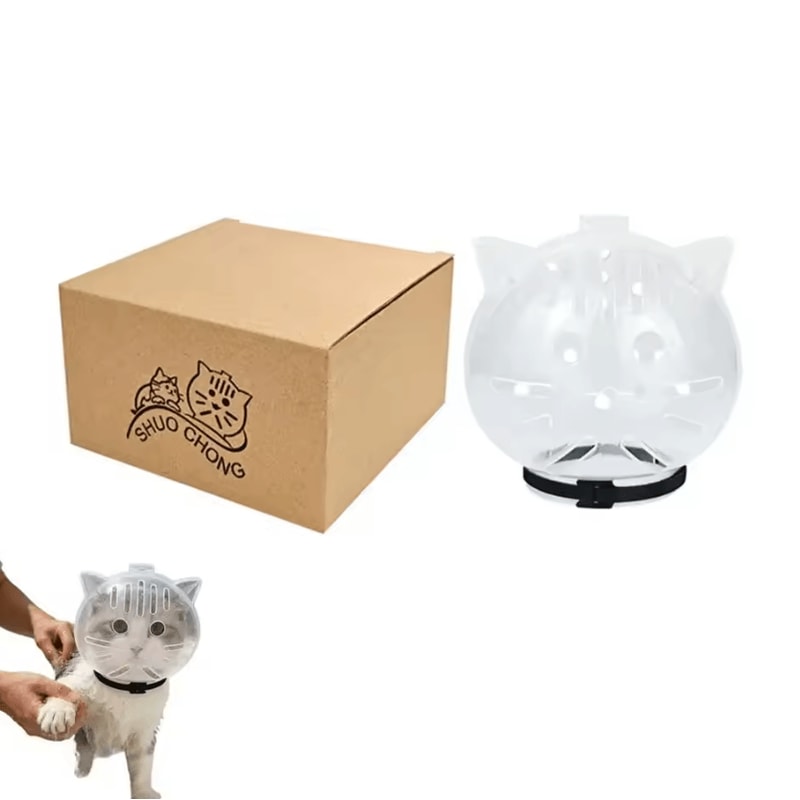 CalmGuard Cat Grooming Helmet AntiBite Cat Muzzle 4
