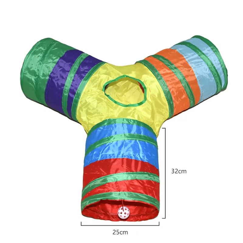 CozyTrail Cat Tunnel Toy With Crinkle Play Design 3