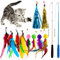 FeatherWand Interactive Cat Wand Toy Set With Tassel Feather Refills 5