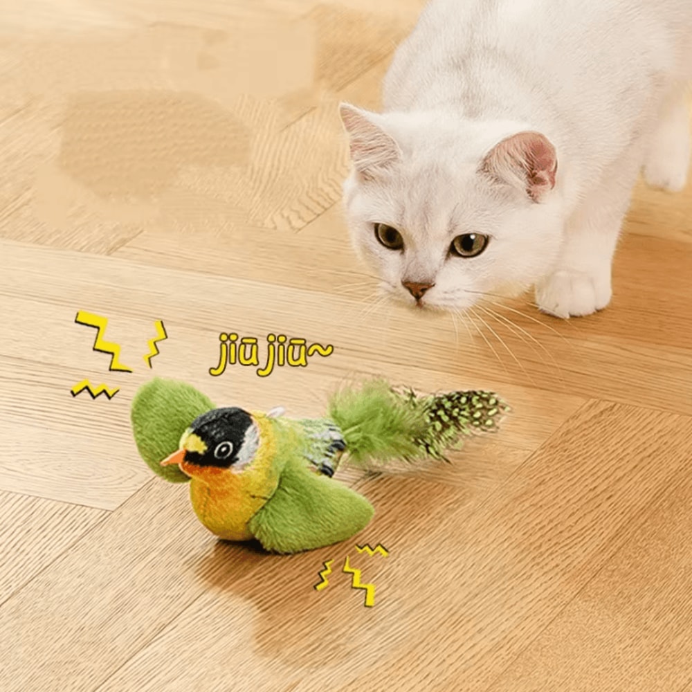 BirdFlutter Interactive Cat Door Toy With Catnip Squeaky Bird 1