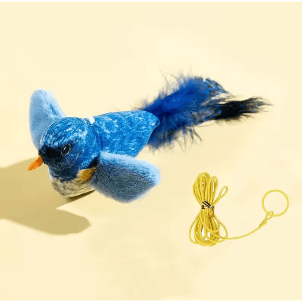 BirdFlutter Interactive Cat Door Toy With Catnip Squeaky Bird 4