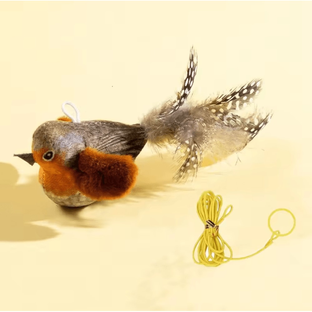 BirdFlutter Interactive Cat Door Toy With Catnip Squeaky Bird 5