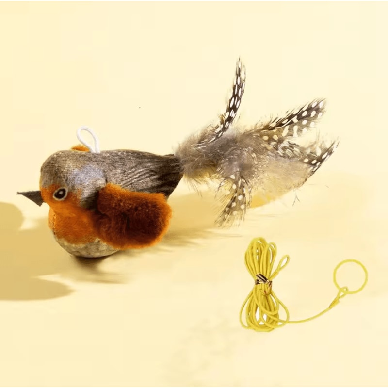 BirdFlutter Interactive Cat Door Toy With Catnip Squeaky Bird 5