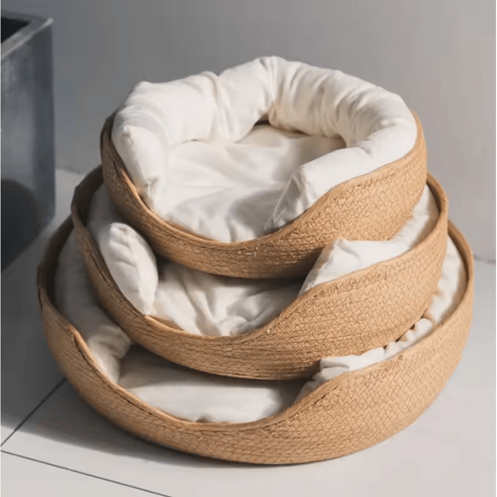 BambooHaven Cozy Pet Bed Basket For Cats Small Dogs 2