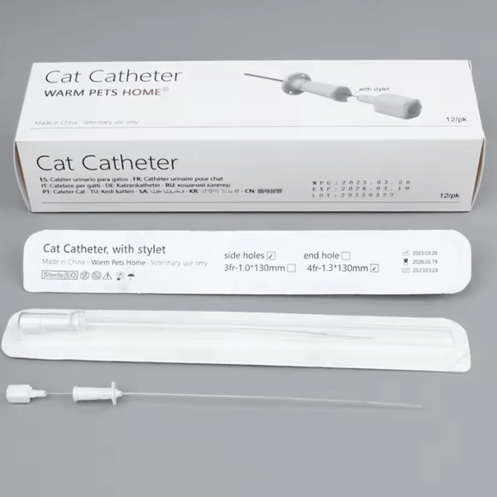 Veterinary Cat Urinary Catheter With Stylet 3Fr 4Fr 1