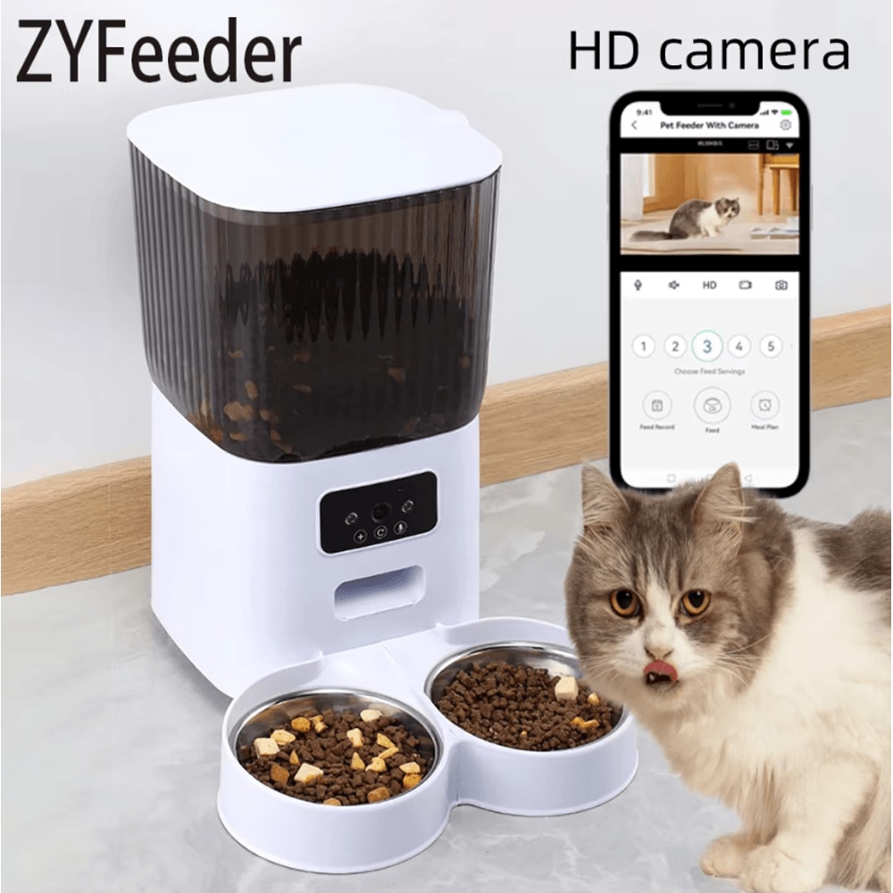 Smart 5L Automatic Pet Feeder With Camera WiFi Control 0