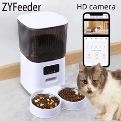 smart 5l automatic pet feeder with camera & wifi control