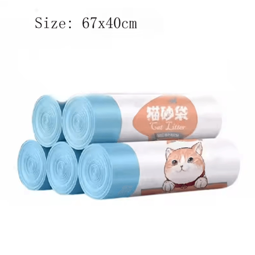Drawstring Cat Litter Box Liners 67x40cm Thickened Waste Bags 5