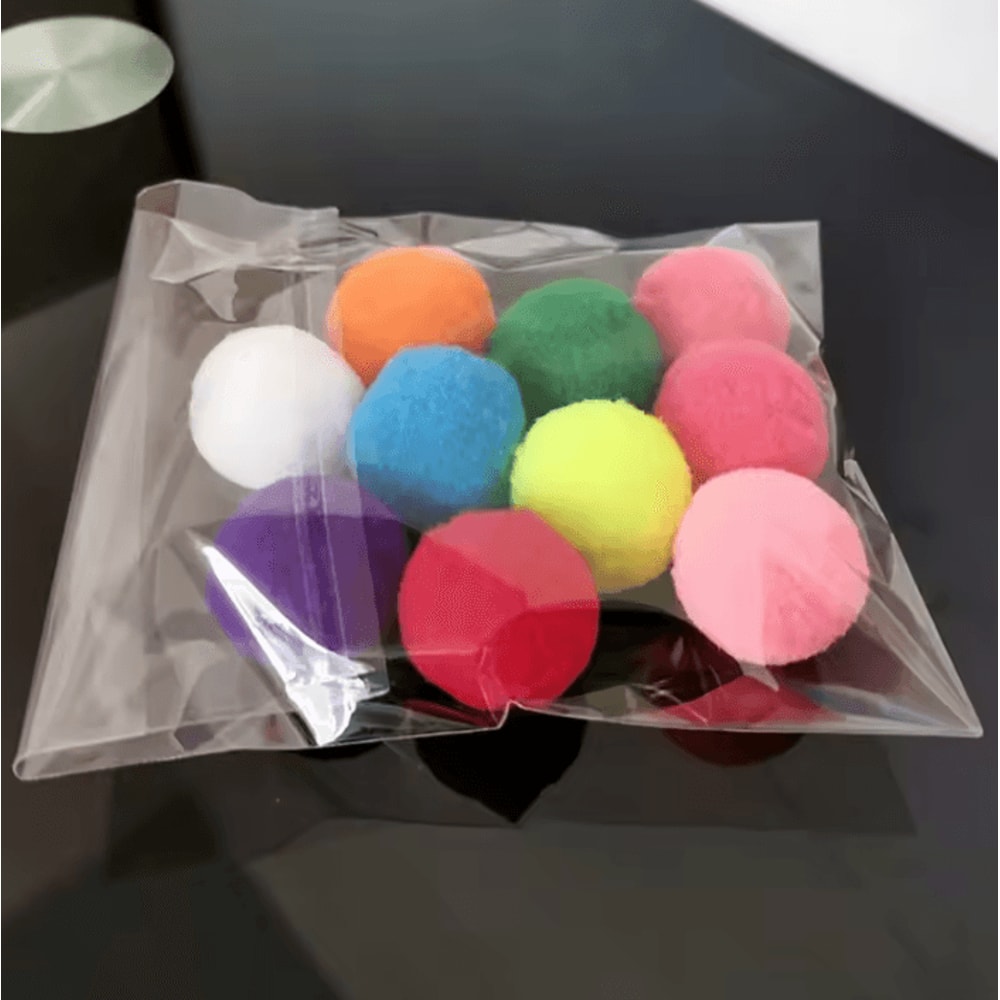 10PCS Colorful Plush Ball Cat Toys For Interactive Indoor Play 0