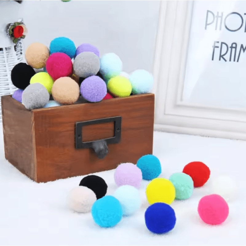 10PCS Colorful Plush Ball Cat Toys For Interactive Indoor Play 2