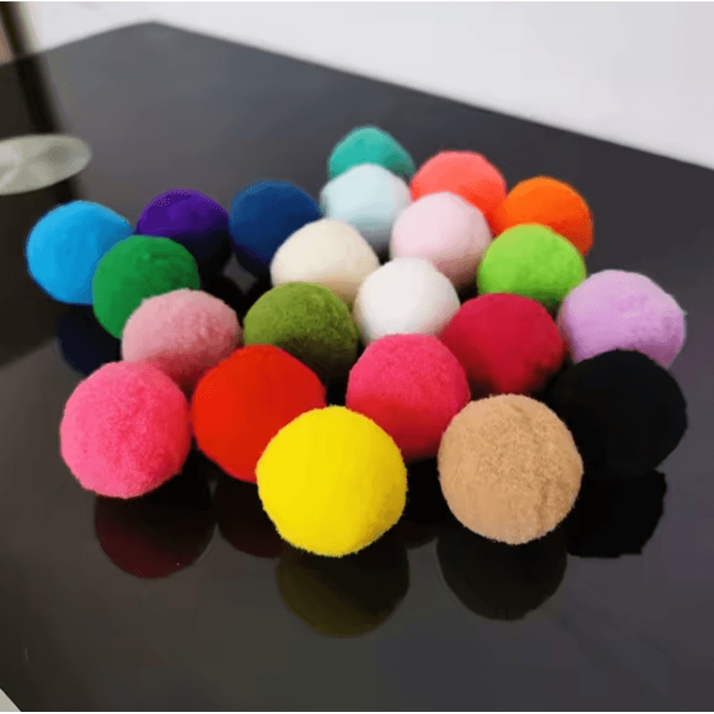 10PCS Colorful Plush Ball Cat Toys For Interactive Indoor Play 3