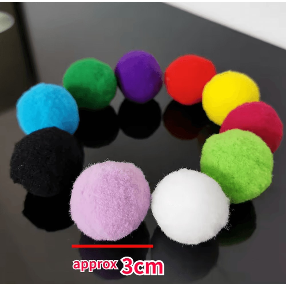 10PCS Colorful Plush Ball Cat Toys For Interactive Indoor Play 4