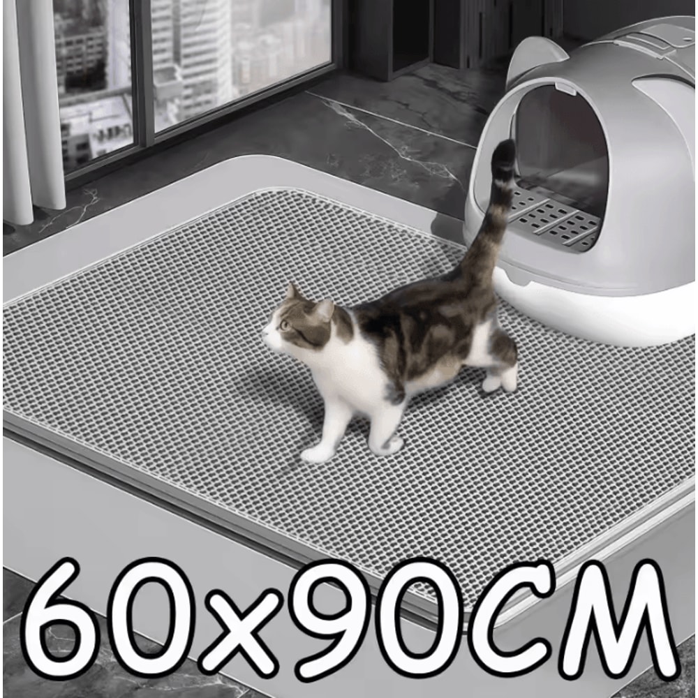 90x60CM Waterproof Double Layer Cat Litter Trapping Mat 0