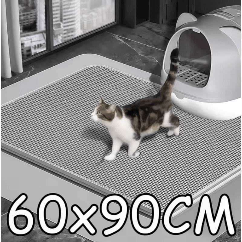 90x60CM Waterproof Double Layer Cat Litter Trapping Mat 0