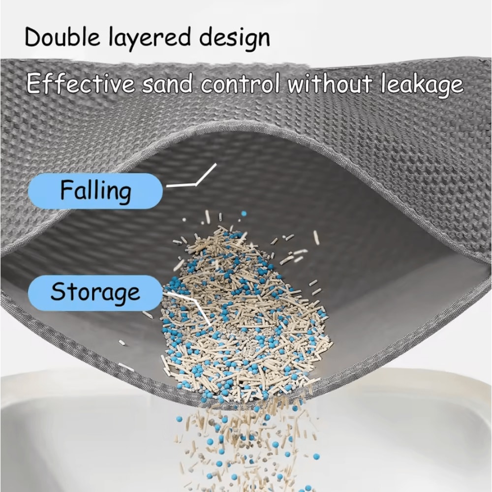 90x60CM Waterproof Double Layer Cat Litter Trapping Mat 1