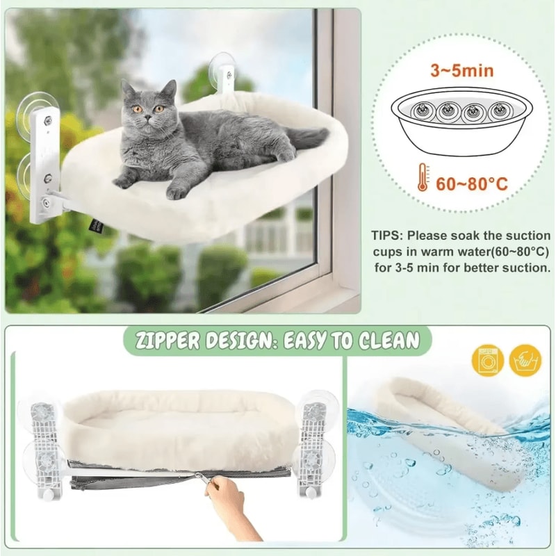 Foldable Cat Window Hammock Bed With Strong Suction Cups 1