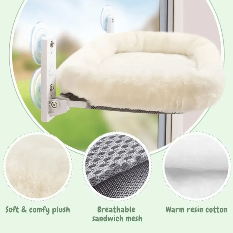 Foldable Cat Window Hammock Bed With Strong Suction Cups 3