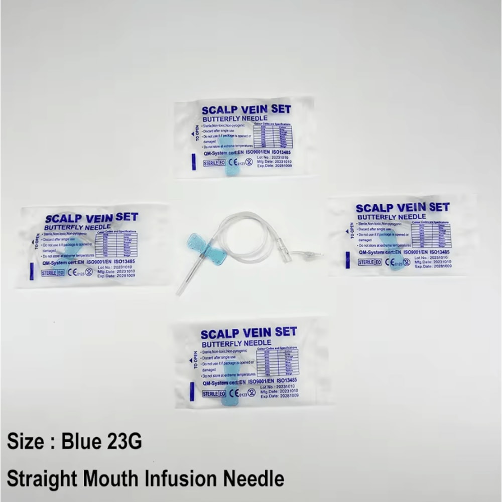 100PCS Disposable Veterinary Butterfly Infusion Needles 2