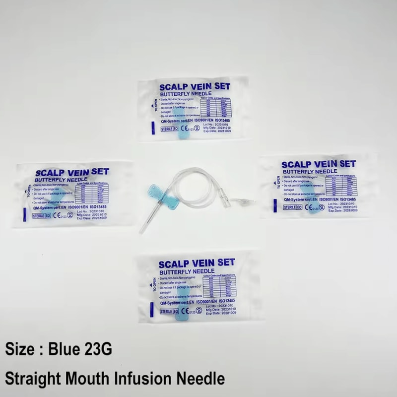 100PCS Disposable Veterinary Butterfly Infusion Needles 2
