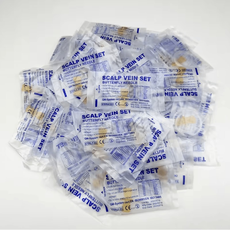 100PCS Disposable Veterinary Butterfly Infusion Needles 3