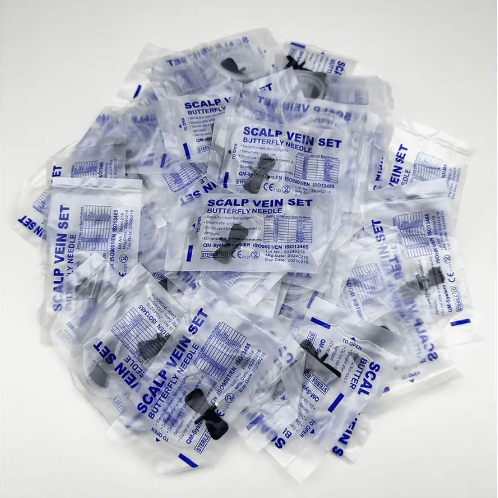 100PCS Disposable Veterinary Butterfly Infusion Needles 5