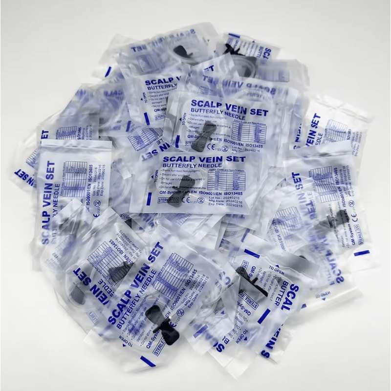 100PCS Disposable Veterinary Butterfly Infusion Needles 5