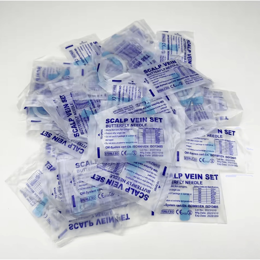 100PCS Disposable Veterinary Butterfly Infusion Needles 6