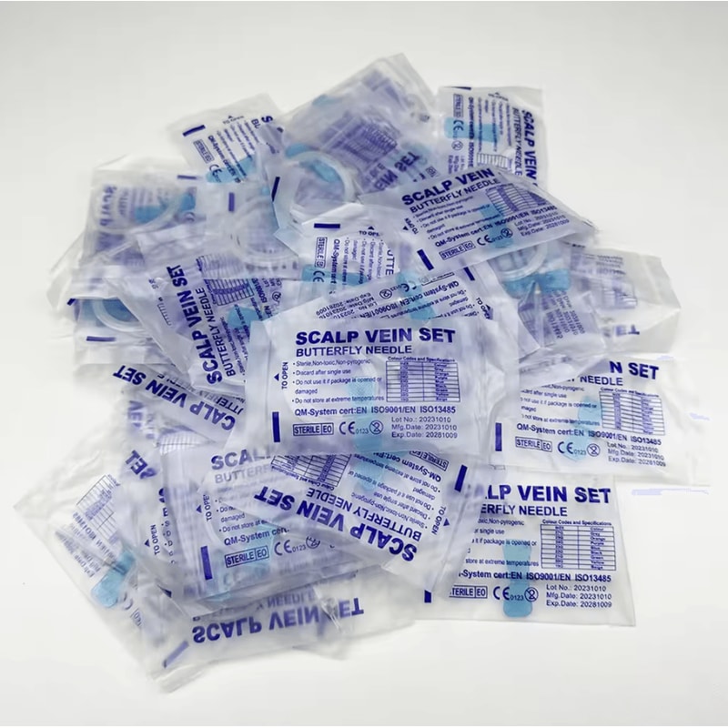 100PCS Disposable Veterinary Butterfly Infusion Needles 6