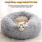 Calming Plush Faux Fur Donut Pet Bed For Cats Small Dogs 0