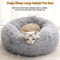 Calming Plush Faux Fur Donut Pet Bed For Cats Small Dogs 0