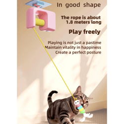 smart door-hanging cat teaser toy with yo-yo ball for indoor cats