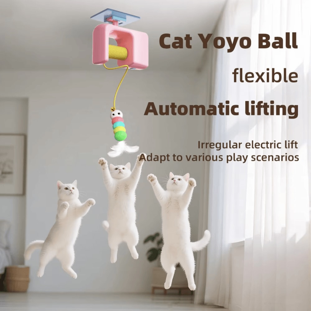 Smart DoorHanging Cat Teaser Toy With YoYo Ball For Indoor Cats 1