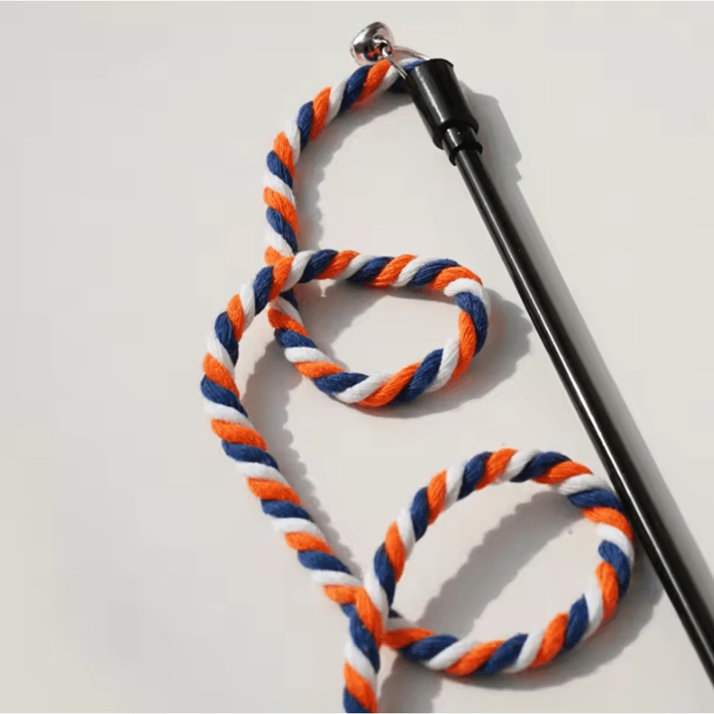 Interactive Cat Wand Toy Set With Cotton Rope Teasers For Indoor Cats 2