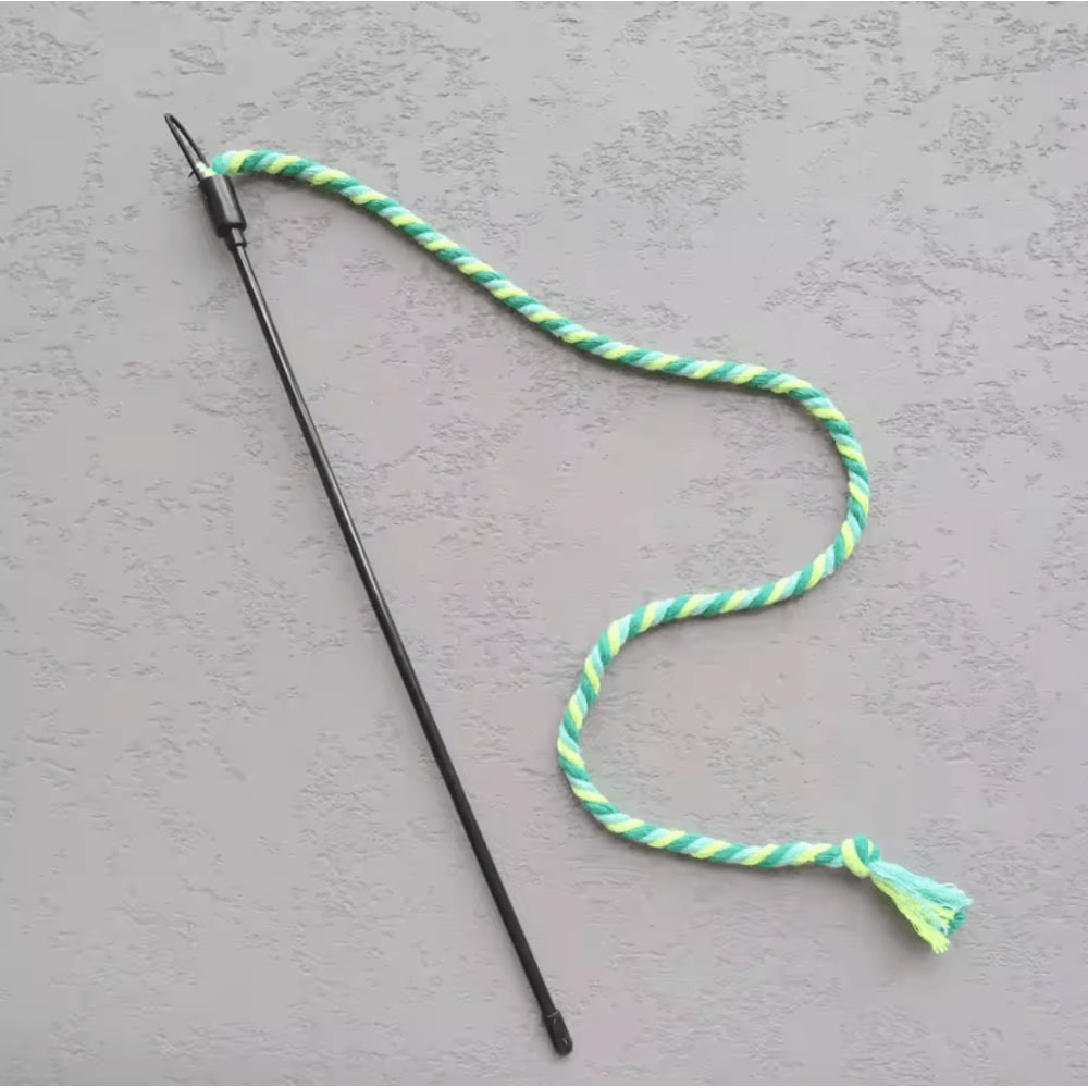 Interactive Cat Wand Toy Set With Cotton Rope Teasers For Indoor Cats 3