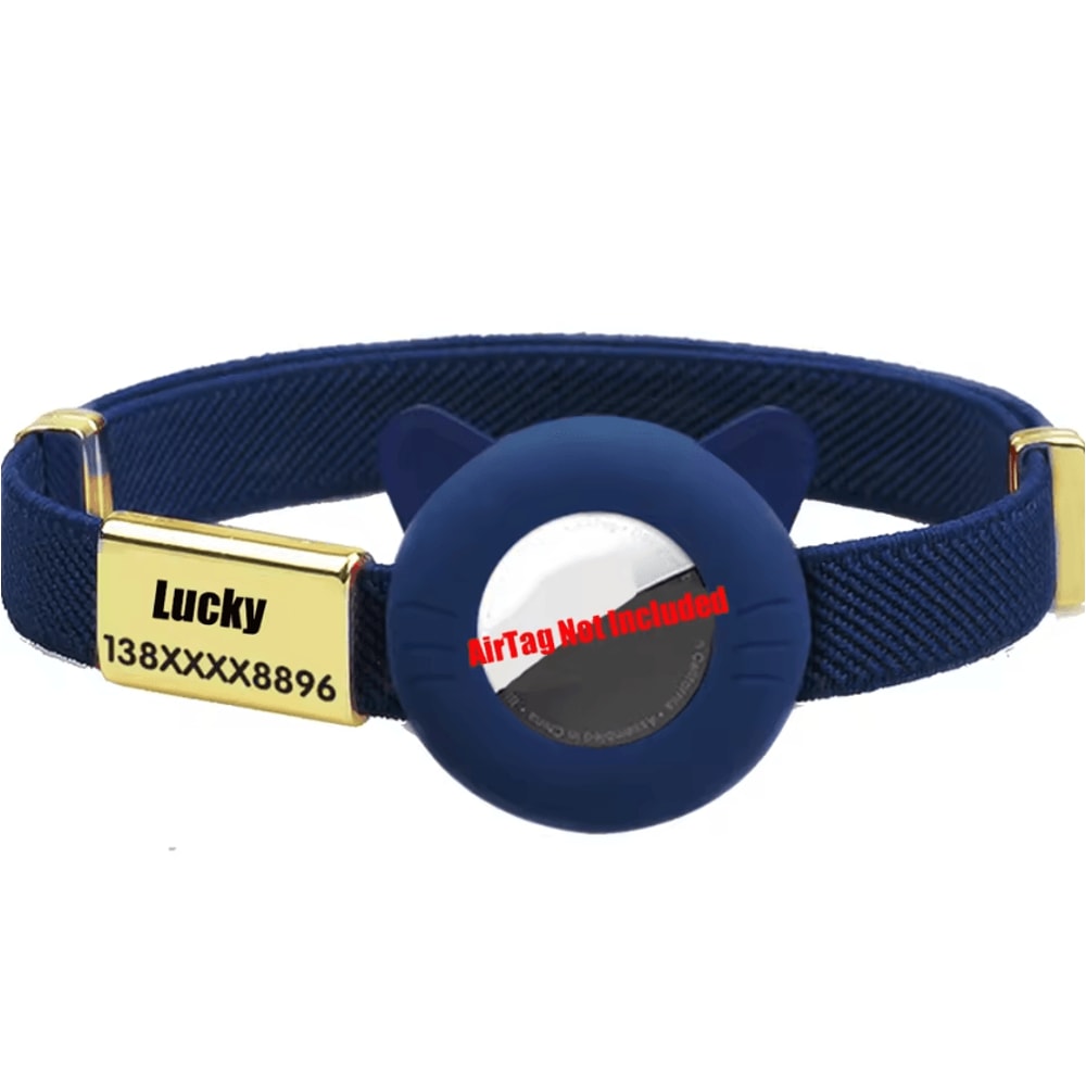 Breakaway AirTag Cat Collar With GPS Holder Custom Name Tag 9