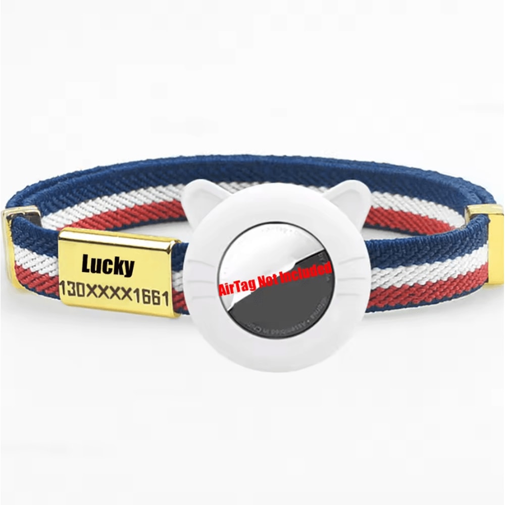 Breakaway AirTag Cat Collar With GPS Holder Custom Name Tag 11