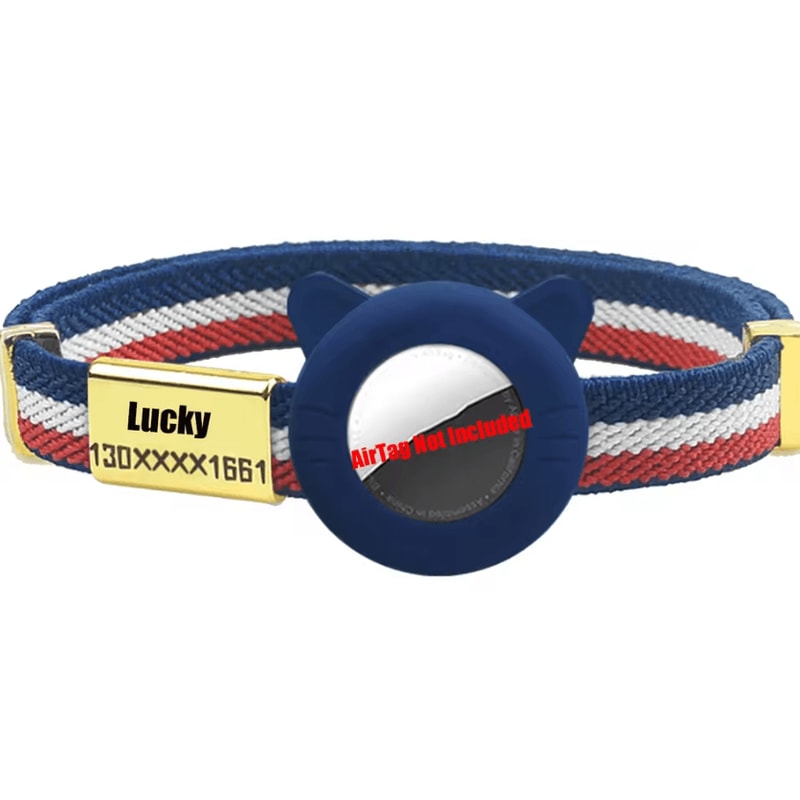 Breakaway AirTag Cat Collar With GPS Holder Custom Name Tag 13