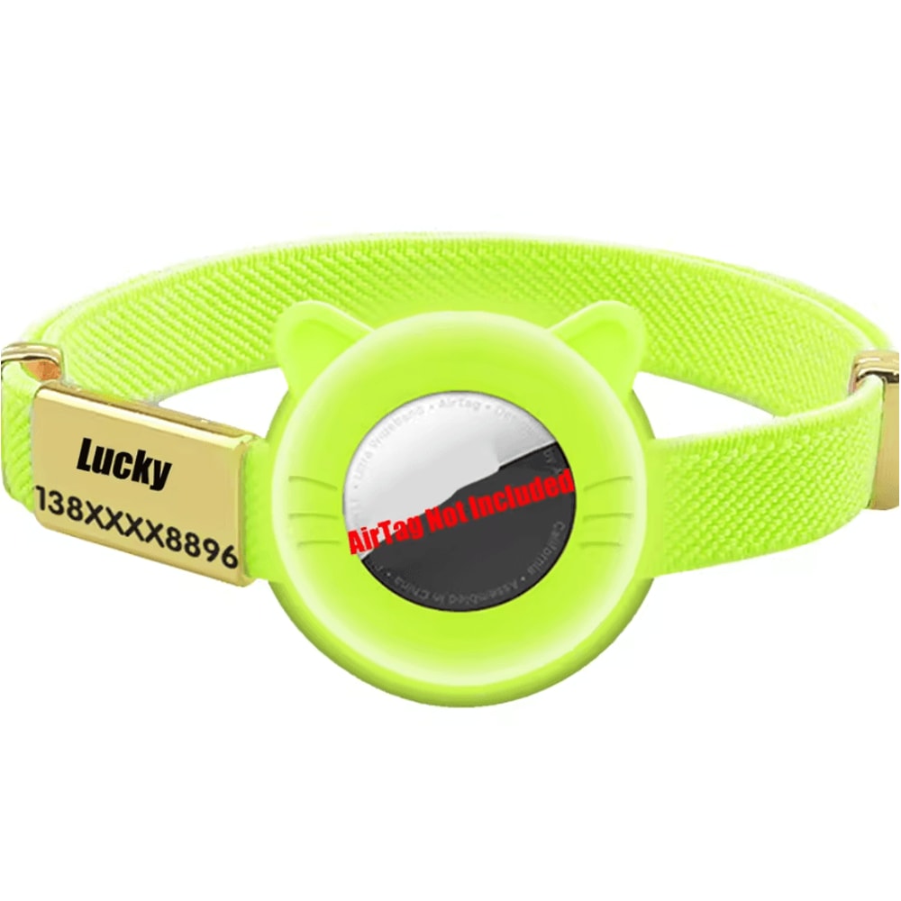 Breakaway AirTag Cat Collar With GPS Holder Custom Name Tag 15