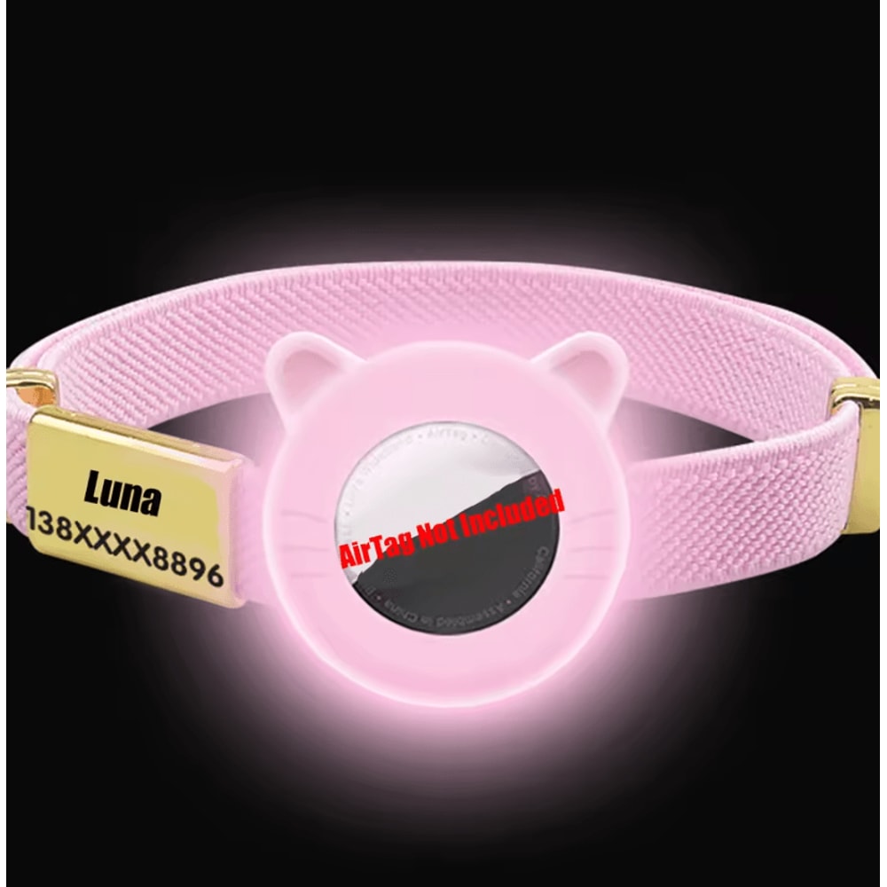 Breakaway AirTag Cat Collar With GPS Holder Custom Name Tag 16