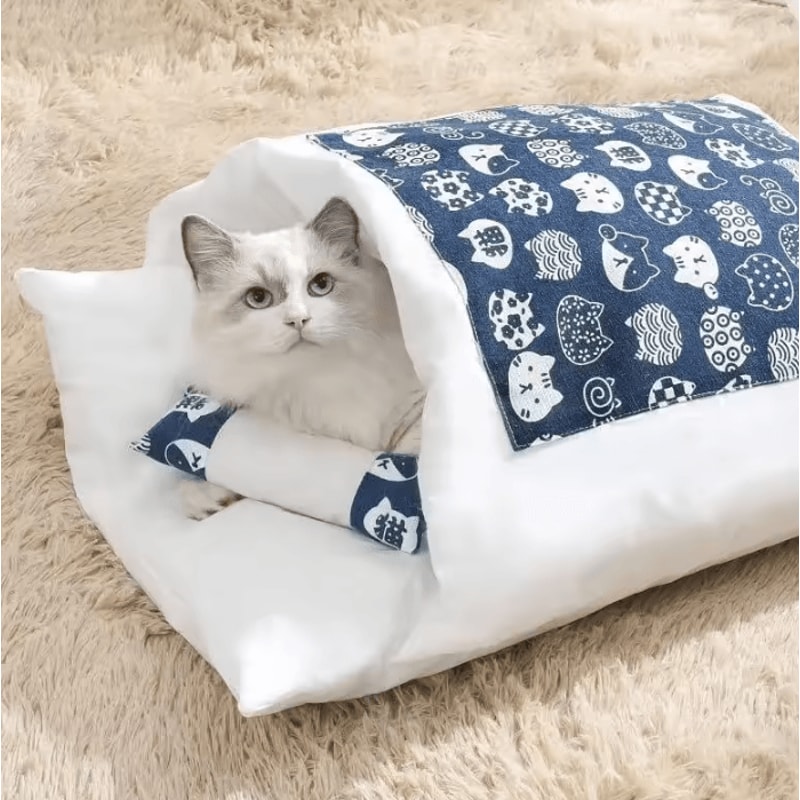 Kawaii Cat Cave Bed House For Indoor Cats Small Dogs Removable Cozy Pet Nest 3