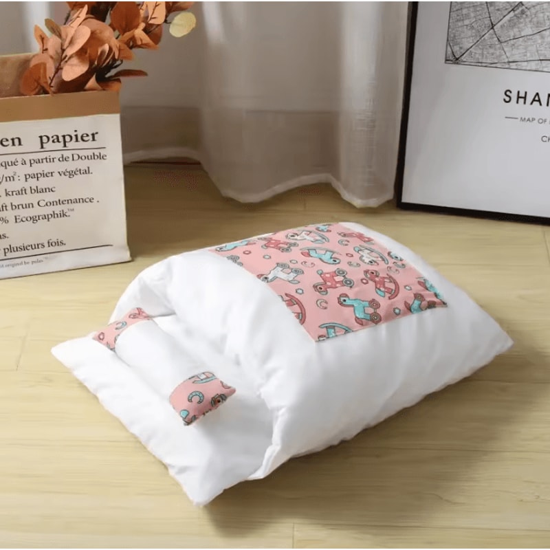 Kawaii Cat Cave Bed House For Indoor Cats Small Dogs Removable Cozy Pet Nest 5