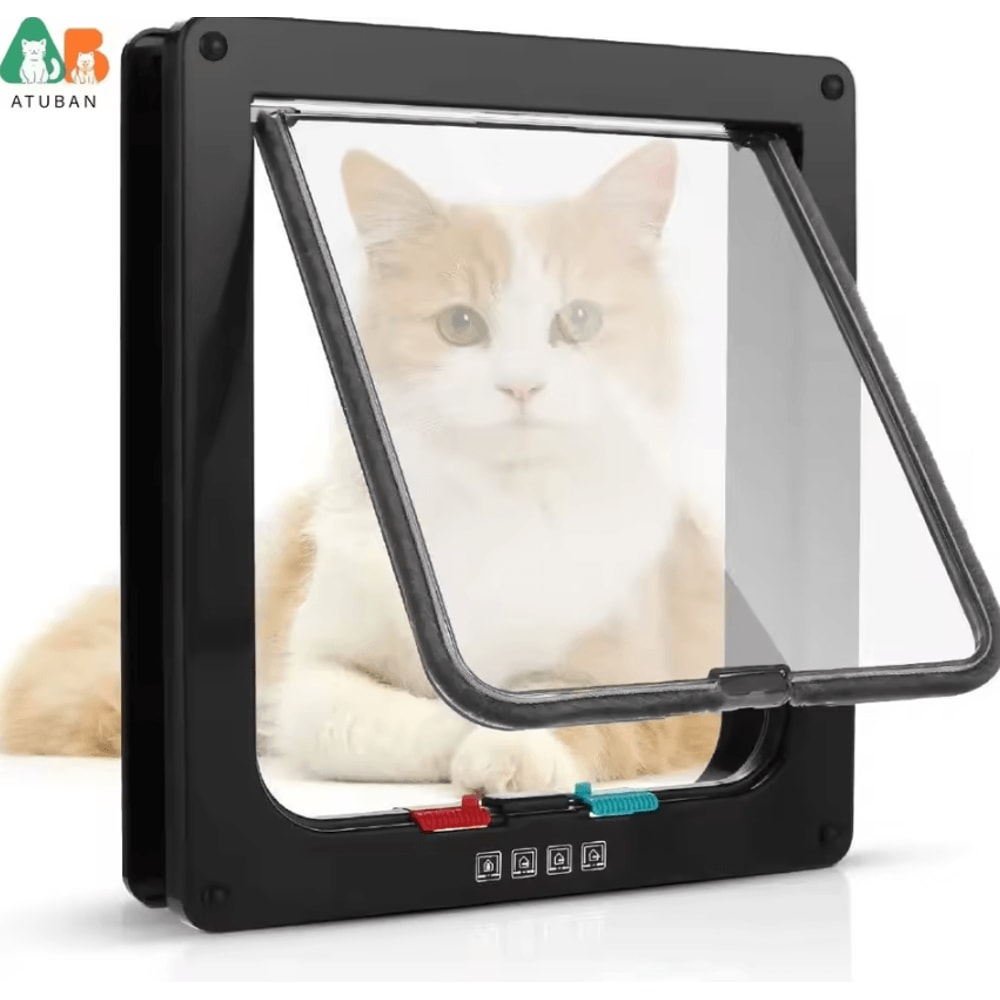 FreedomFlow 4Way Locking Cat Door For Interior Exterior Doors 4