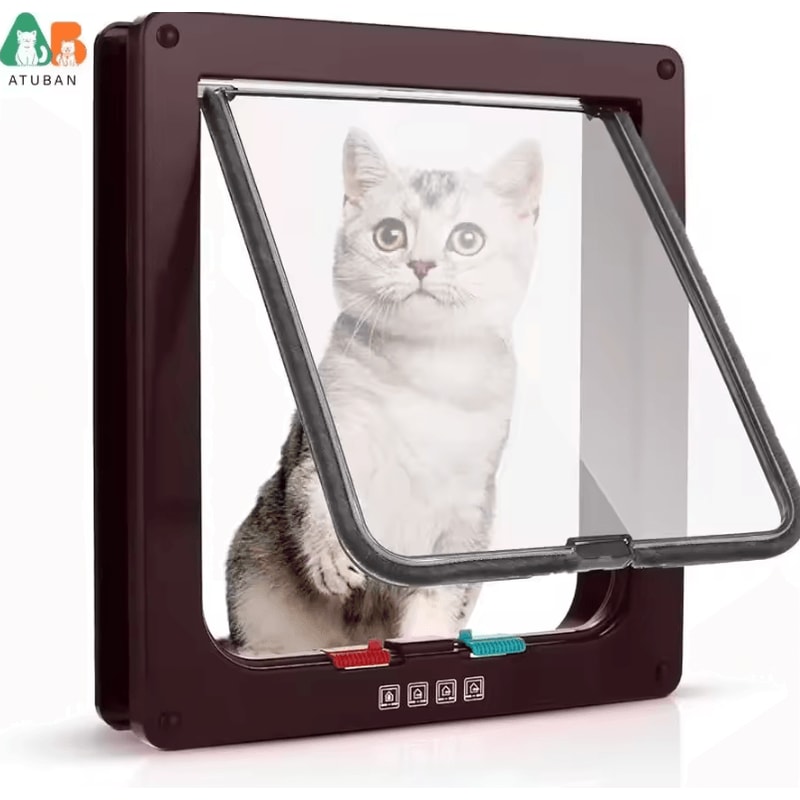 FreedomFlow 4Way Locking Cat Door For Interior Exterior Doors 5