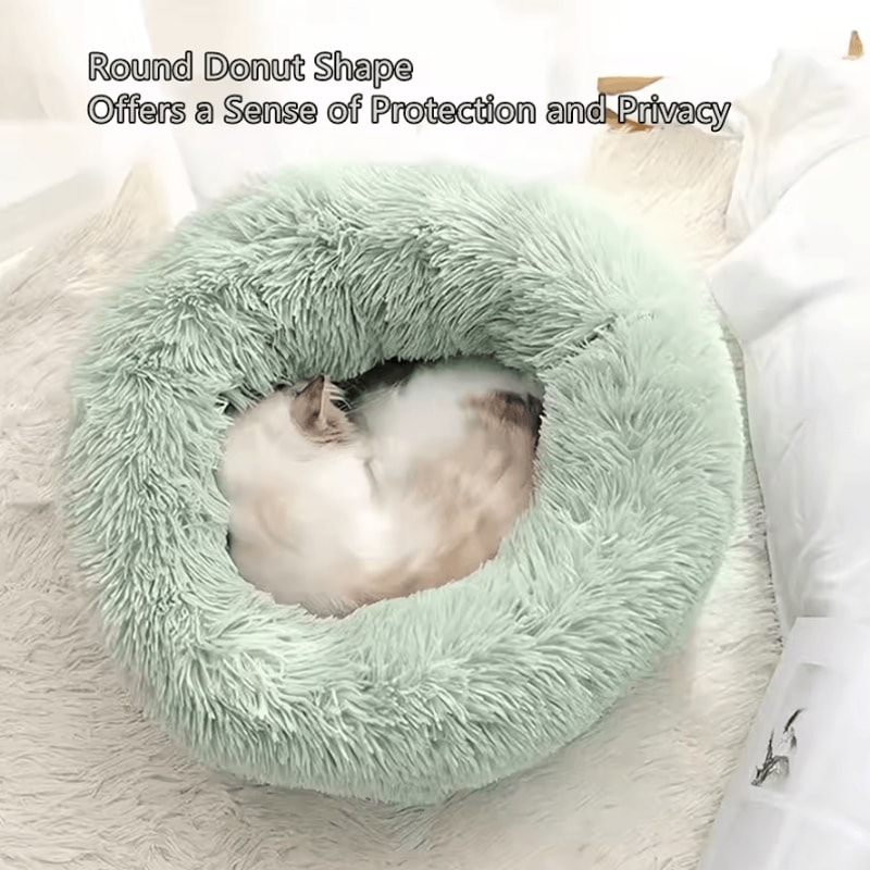 CloudNest Plush Donut Pet Bed For Cats Small Dogs 1