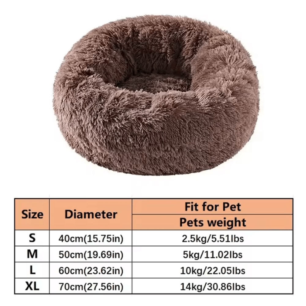 CloudNest Plush Donut Pet Bed For Cats Small Dogs 2